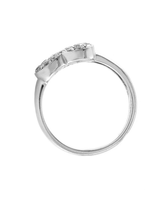 0.53ctw Pave Diamond Cluster Ring with Triple Split Shank in 18K White Gold